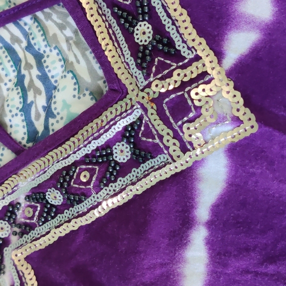 Tie Dye Beaded Express Purple Tank - Picture 3 of 6